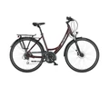 KTM Life Ride női trekking kerékpár 24 fokozatú Acera váltó, tárcsafék, monovázas, nightred (dark silver) 43cm