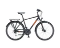 KTM Life Ride férfi trekking kerékpár 24 fokozatú Acera váltó, tárcsafék, matt fekete/fényes narancs 60cm