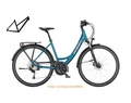 KTM Life Space női trekking kerékpár 27 fokozatú Acera váltó, tárcsafék, komfort vázas, vital blue 51cm