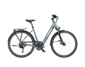 KTM Life Space női trekking kerékpár 2x9 fokozatú CUES váltó, tárcsafék, zöld/lila mono váz 43cm