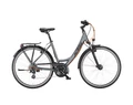 KTM Life Joy női trekking kerékpár 24 fokozatú Shimano Altus váltó, mono vázas, acélszürke (fekete) 46cm