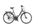 KTM Life Joy női trekking kerékpár 24 fokozatú Shimano Altus váltó, monovázas, acélszürke (fekete) 46cm