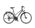KTM Life Joy női trekking kerékpár 24 fokozatú Shimano Altus váltó duplacsöves acélszürke 51cm