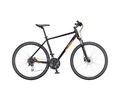 KTM Life Track férfi cross kerékpár 24 fokozatú Shimano Acera váltó, hidraulikus tárcsafék, fényes fekete/narancs 46cm