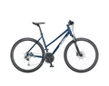KTM Life Road női cross kerékpár 27 fokozatú Shimano Deore XT váltó, hidraulikus tárcsafék, kék, 43cm
