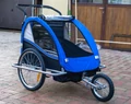 Gyermekutánfutó 2 gyermek szállítására (összsúly: max.40kg) könnyedén le/felszerelhető jogging szett, kék