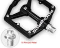 RockBros CNC/Carbon platform pedál cserélhető tüskés ipari csapágyas fekete