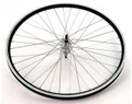 Kerék 622 első Scwinn-Csepel duplafalú fekete anyás alu agy