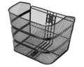 Kerékpáros első kosár, fém, sűrűszövésű, XXL méretű, fekete, extra merevítésekkel
