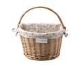 Extend Wicker natúr rattan kerékpáros első kosár virágos textillel és gyorsrögzítővel