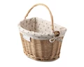 Extend Wicker natúr rattan kerékpáros első kosár virágos textillel és gyorsrögzítővel