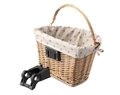 Extend Wicker natúr rattan kerékpáros első kosár virágos textillel és gyorsrögzítővel