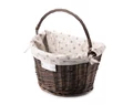 Extend Wicker natúr rattan kerékpáros első kosár virágos textillel és gyorsrögzítővel, barna