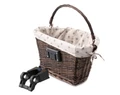 Extend Wicker natúr rattan kerékpáros első kosár virágos textillel és gyorsrögzítővel, barna