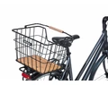 Basil Nordland MIK első vagy hátsó kosár MIK rögzítéssel, fekete váz/barna fa talp