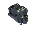 Basil Miles XL Pro táska csomagtartóra 9-36L bővíthető kapacitás, adapter nélkül, fekete/lime