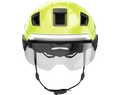 Abus HYP-E ACE kerékpáros bukósisak első és hátsó világítással index jelzővel mágneses lencsével Signal Yellow M (54-58cm)