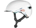 Abus HUD-Y felnőtt városi bukósisak In-Mold, mágneses hátsó lámpa, flower white L (57-61cm)