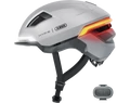 Abus HYP-E kerékpáros bukósisak első és hátsó világítással index jelzővel gleam silver S (51-55cm)