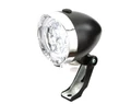 Classic elemes LED-es első kerékpár lámpa 3 LED-el és tartóval króm-fekete