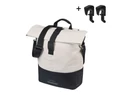 Basil Cove Shopper csomagtartóra szerelhető táska 1 részes 16l, akasztható-biztosítható, fehér/fekete