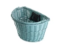 Ridepositive Natural halványkék rattan kerékpáros első kosár gyorsrögzítővel