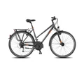 KTM Life Fun 2018 női trekking kerékpár, 27sebességes Shimano Alivio váltó, szürke, 46cm