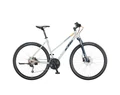 KTM Life Road női cross kerékpár 27 fokozatú Shimano Deore váltó, hidraulikus tárcsafék, mattszürke(kék/narancs) 51cm