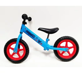 Csepel futóbicikli fém vázas, tömör kerekű, kék színű