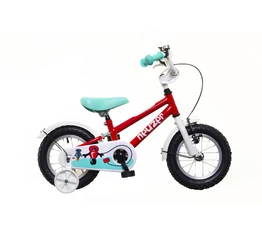 Neuzer BMX 12&quot;-os gyerek kerékpár, kontrafékes, sárvédővel, piros/fehér türkiz