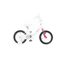 Neuzer BMX 12"-os lány gyerekkerékpár, kontrafékes, sárvédővel, fehér hercegnős