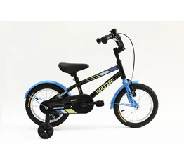 Neuzer BMX 14&quot;-os fiú gyerekkerékpár, kontrafékes, sárvédővel, fekete-sárga/kék
