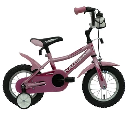 Hauser Puma 12"-os gyerekkerékpár, kontrás, rózsaszín