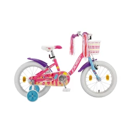POLAR Junior 18"-os gyerekkerékpár kontrás, icecream design, kosárral, rózsaszín