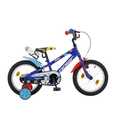 POLAR Junior 16&quot;-os gyerekkerékpár kontrás police design, kulaccsal, kék