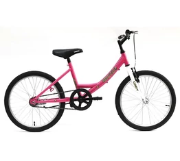 Neuzer Cindy 20"-os lányka gyerek kerékpár kontrás, magenta/fehér-sárga