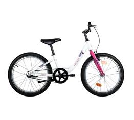 Neuzer Cindy 20"-os lányka gyerek kerékpár kontrafékes fehér/pink extra alacsony vázzal