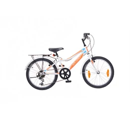 Neuzer Bobby City 20"-os gyerek kerékpár, fiú, 6 sebességes Shimano váltó, sárvédő, fehér/nar-kék