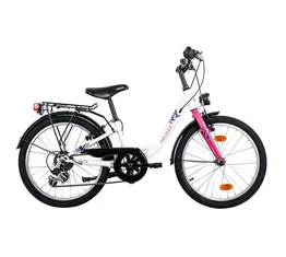 Neuzer Cindy City 20"-os lányka gyerek kerékpár 6 sebességes fehér/pink extra alacsony vázzal