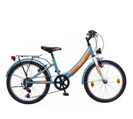 Neuzer Cindy City 20"-os gyerekkerékpár, 6 sebességes, lányka, türkiz-fehér