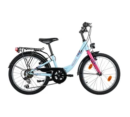 Neuzer Cindy City 20"-os lányka gyerekkerékpár extra alacsony vázzal és 6 sebességes Shimano váltóval babyblue