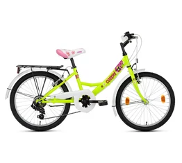 Csepel Flora 20" lányka gyermek kerékpár 6 fokozatú váltóval neonzöld