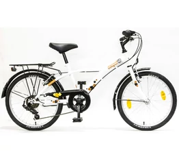 Csepel Mustang 20" fiú gyermek kerékpár, 6 fokozatú váltó, fehér/narancs