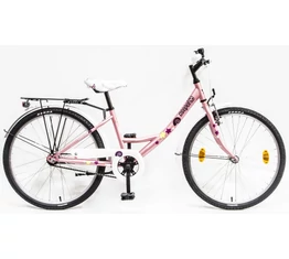 Csepel Hawaii 24"-os gyerek kerékpár, lány, kontrafékes, rózsaszín, csiga mintás