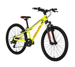Kellys Kiter 50 neon yellow 24&quot;-os gyerekkerékpár 8 fokozatú Shimano TX800 váltóval alumínium vázzal és teleszkóppal