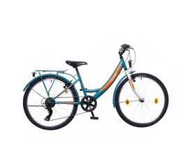 Neuzer Cindy City 24"-os gyermek kerékpár lány, 6 sebességes, türkiz/fehér-sárga