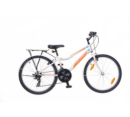 Neuzer Bobby City 24&quot;-os gyerek kerékpár, fiú, 18 seb. Shimano váltó, fehér/narancs