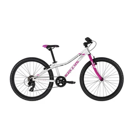 Kellys Kiter 30 White 24&quot;-os gyerekkerékpár 7 fok. Shimano TY300 váltó, aluminium váz, V-fék,