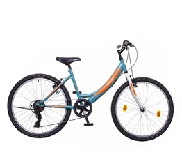 Neuzer Cindy 24"-os lányka gyerek kerékpár 6 sebességes Shimano váltó türkiz/fehér-sárga