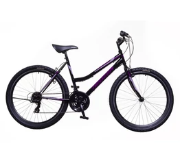 Neuzer Nelson 30 női MTB kerékpár 21sebességes, duplafalú kerekek, fekete/bíbor-mályva 19&quot;